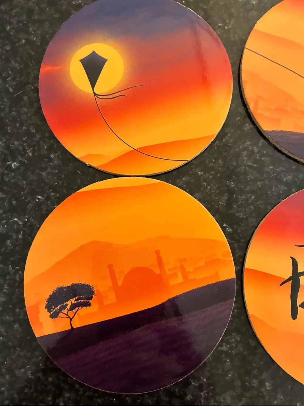 The Kite Runner Broadway Play Rare Coaster Set x4 - Promotional Cast Gift